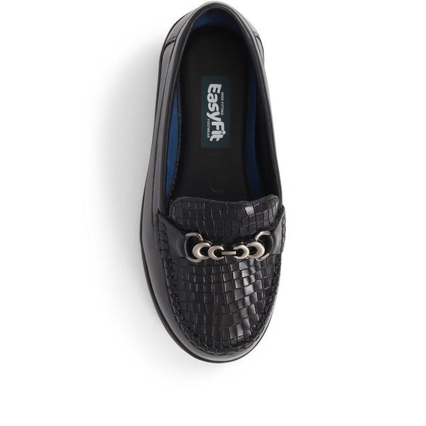 Pavers Extra-Wide Fit Leather Loafers - Black