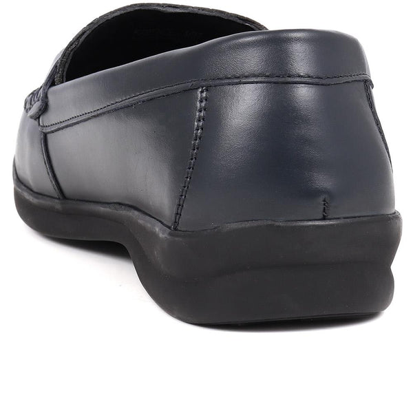 Pavers Extra-Wide Fit Leather Loafers - Navy