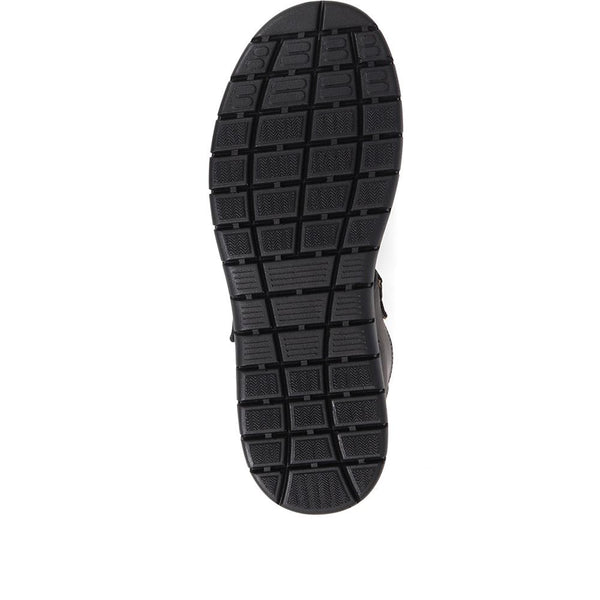 Pavers Extra Wide Fit Leather Sandals - Black