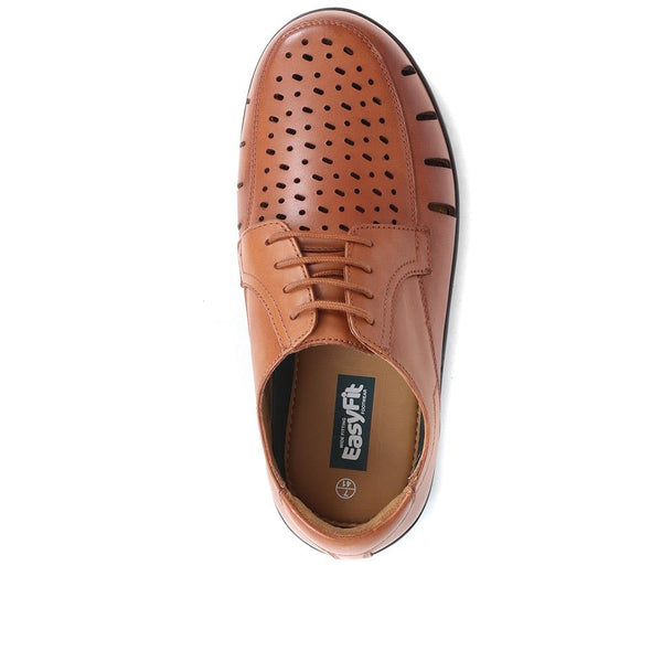 Pavers Extra Wide Fit Leather Shoes - Dark Tan