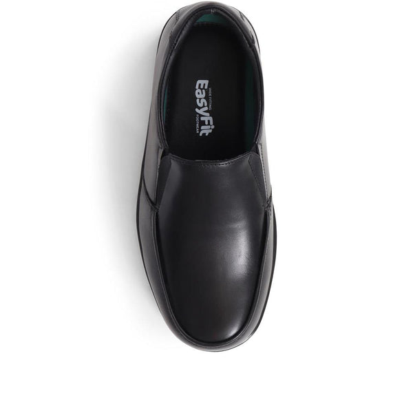 Pavers Extra Wide Fit Smart Leather Slip-Ons - Black