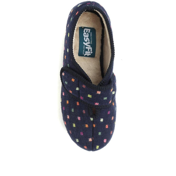 Pavers Extra Wide Fit Touch Fasten Slippers - Navy
