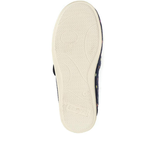 Pavers Extra Wide Fit Touch Fasten Slippers - Navy