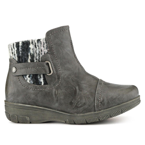 pavers Extra-Wide Knitted Cuff Ankle Boots - Grey