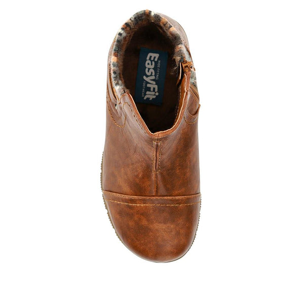 Pavers Extra-Wide Knitted Cuff Ankle Boots - Tan