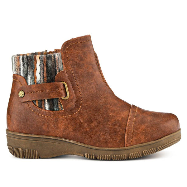 pavers Extra-Wide Knitted Cuff Ankle Boots - Tan