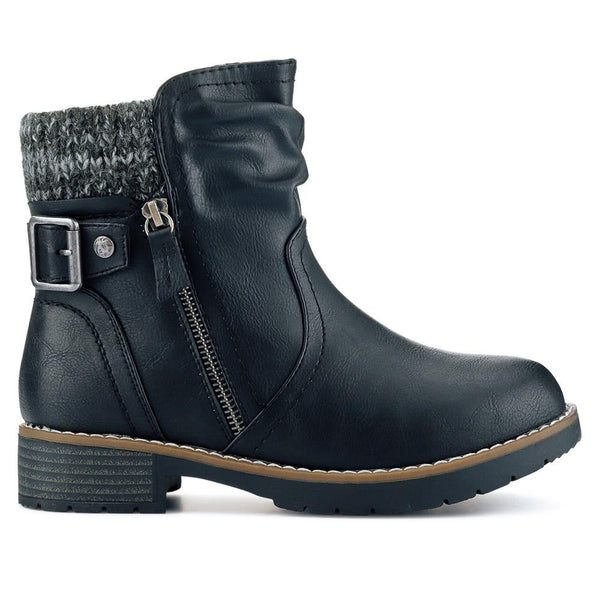 pavers Extra-Wide Knitted Cuff Boots - Black