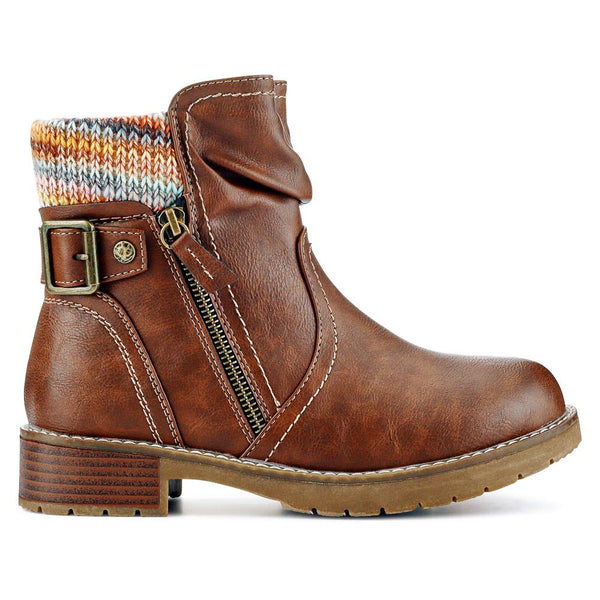 pavers Extra-Wide Knitted Cuff Boots - Brown