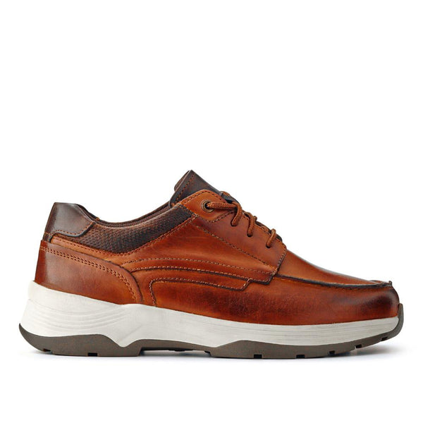 pavers Extra-Wide Leather Casual Shoes - Cognac