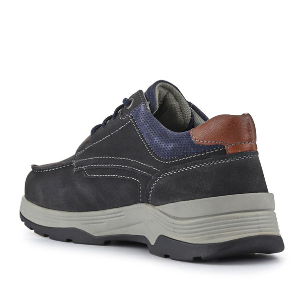 Pavers Extra-Wide Leather Casual Shoes - Navy