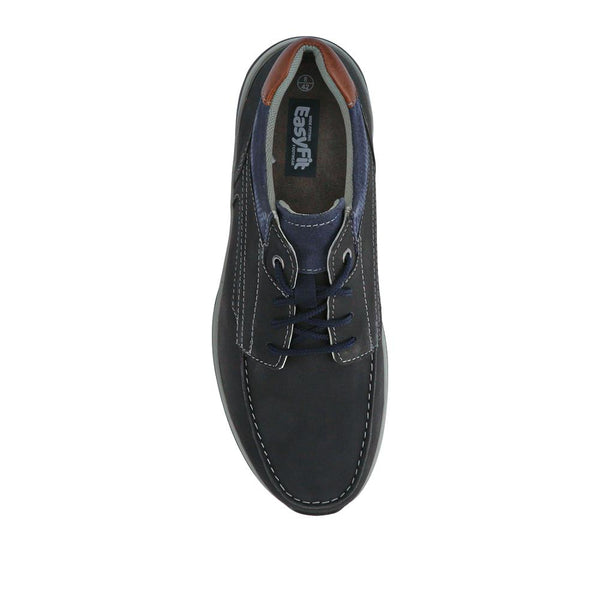 Pavers Extra-Wide Leather Casual Shoes - Navy
