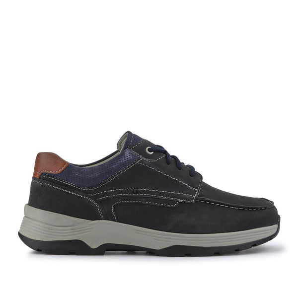 pavers Extra-Wide Leather Casual Shoes - Navy