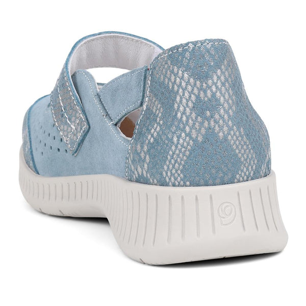 Pavers Extra-Wide Leather Mary Janes - Blue