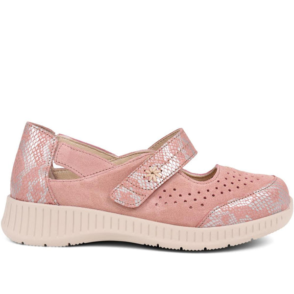 pavers Extra-Wide Leather Mary Janes - Pink