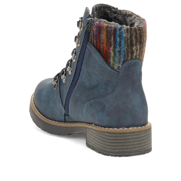 Pavers Extra Wide Padded Cuff Ankle Boots - Navy