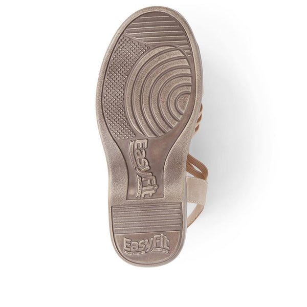 Pavers Extra-Wide Slip-On Floral Sandals - Beige