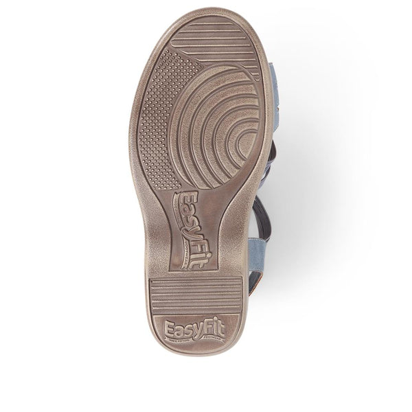 Pavers Extra-Wide Slip-On Floral Sandals - Navy