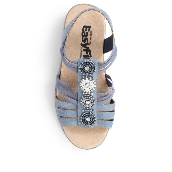 Pavers Extra-Wide Slip-On Floral Sandals - Navy