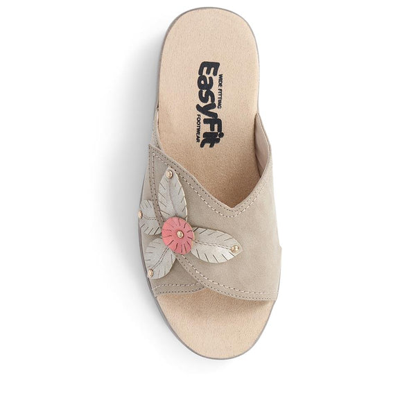 Pavers Extra-Wide Slip-On Mules - Natural