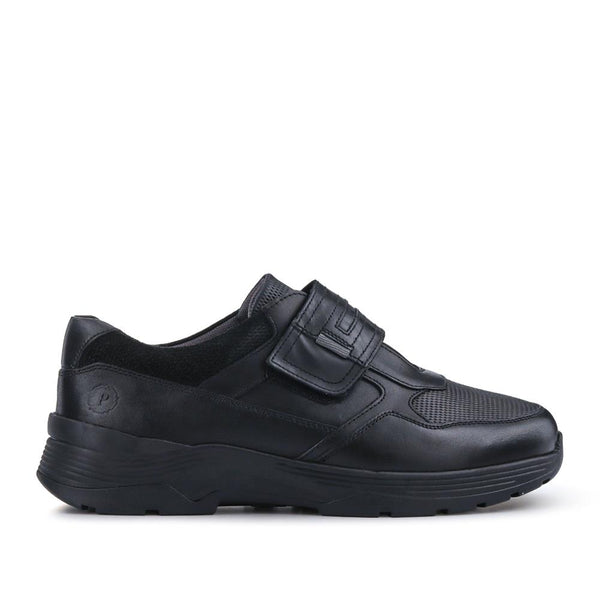 pavers Extra-Wide Stretch Touch-Fasten Shoes - Black