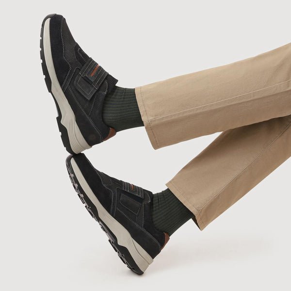 Pavers Extra-Wide Stretch Touch-Fasten Shoes - Navy