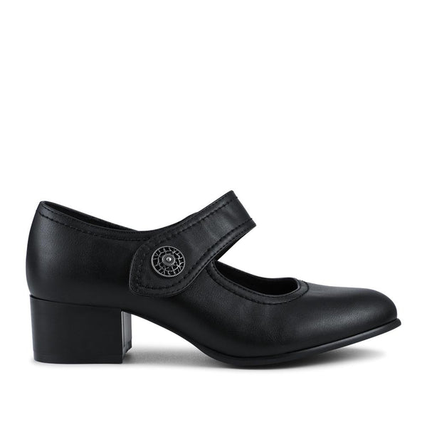 pavers Extra-Wide Touch-Fasten Mary Janes - Black