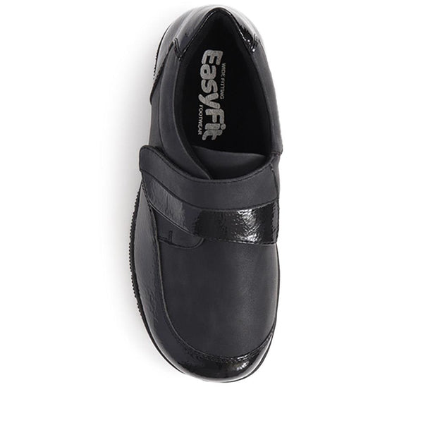 Pavers Extra-Wide Touch-Fasten Monk Shoes - Black