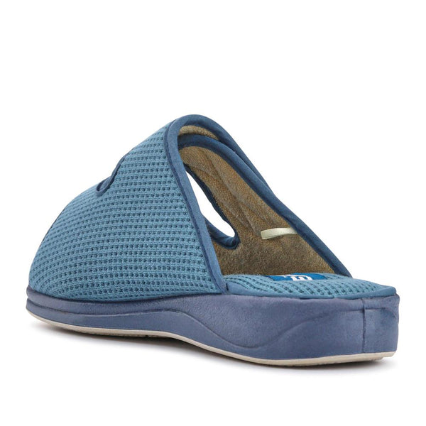 Pavers Extra-Wide Touch-Fasten Mule Slippers - Blue