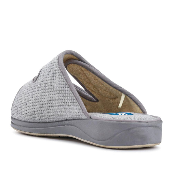 Pavers Extra-Wide Touch-Fasten Mule Slippers - Grey