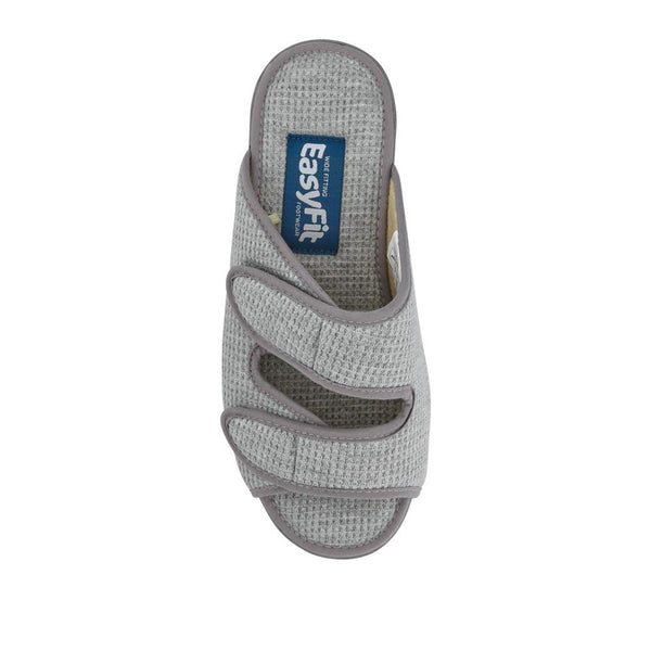 Pavers Extra-Wide Touch-Fasten Mule Slippers - Grey