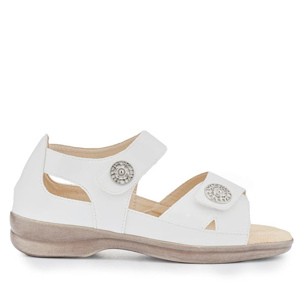 pavers Extra-Wide Touch-Fasten Sandals - White