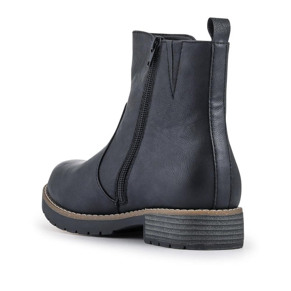 pavers Extra-Wide Zip-Up Casual Ankle Boots - Black