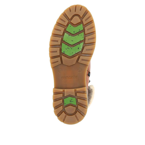 Pavers Faux-Fur-Cuff Leather Walking Boots - Tan