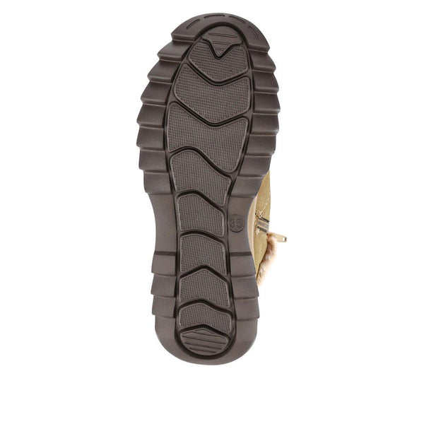 Pavers Faux-Fur-Cuffed Lace-Up Boots - Khaki