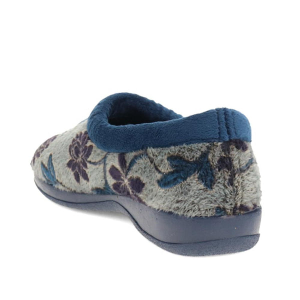 Pavers Faux-Fur Full Slippers - Navy
