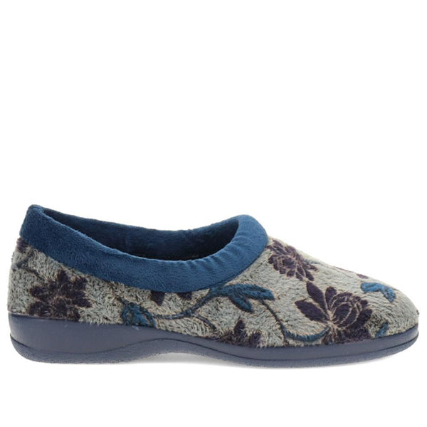 pavers Faux-Fur Full Slippers - Navy