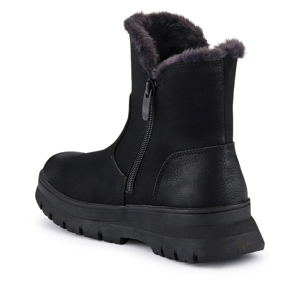 Pavers Faux-Fur-Lined Ankle Boots - Black