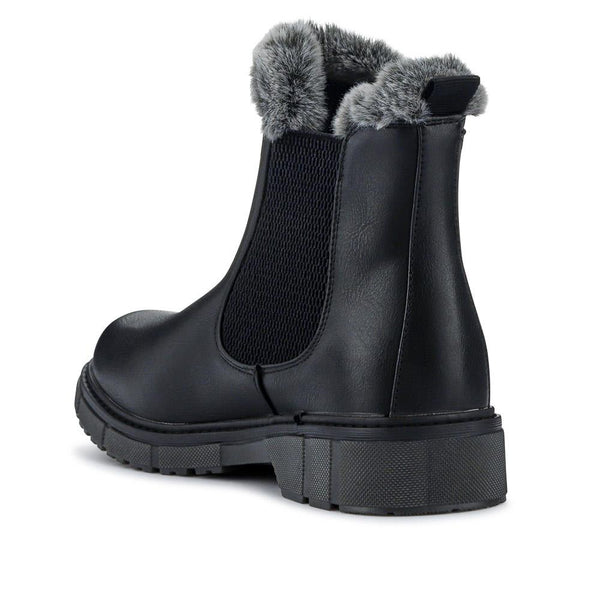 Pavers Faux-Fur-Lined Ankle Boots - Black