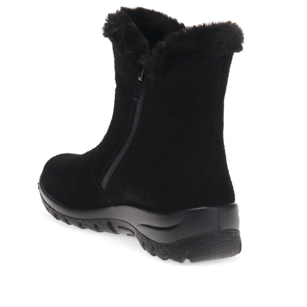 Pavers Faux-Fur-Lined Ankle Boots - Black