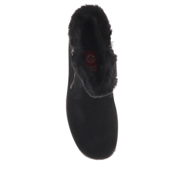 Pavers Faux-Fur-Lined Ankle Boots - Black