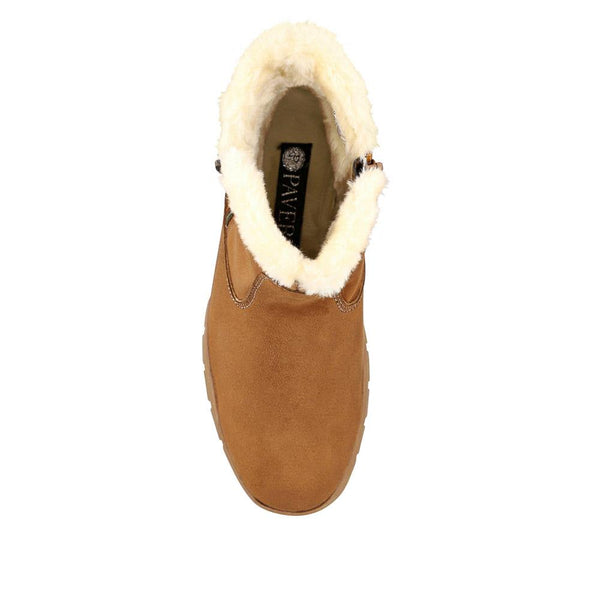 Pavers Faux Fur-Lined Ankle Boots - Tan
