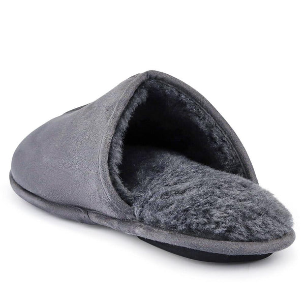 Pavers Faux-Fur-Lined Mule Slippers - Grey