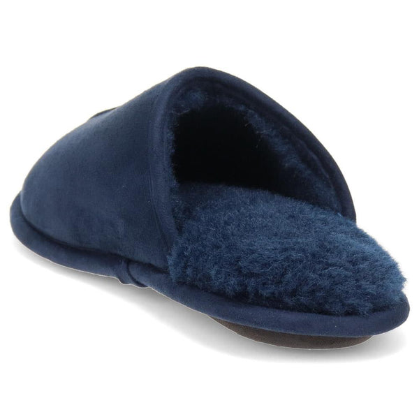Pavers Faux-Fur-Lined Mule Slippers - Navy