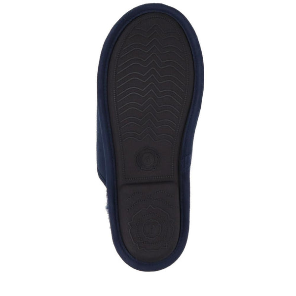 Pavers Faux-Fur-Lined Mule Slippers - Navy