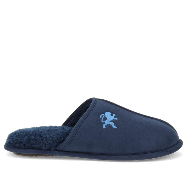 pavers Faux-Fur-Lined Mule Slippers - Navy