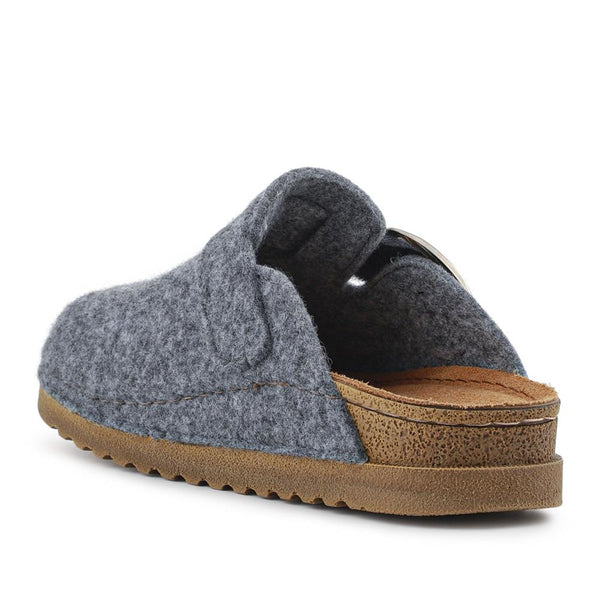 Pavers Faux-Fur Mule Slippers - Grey