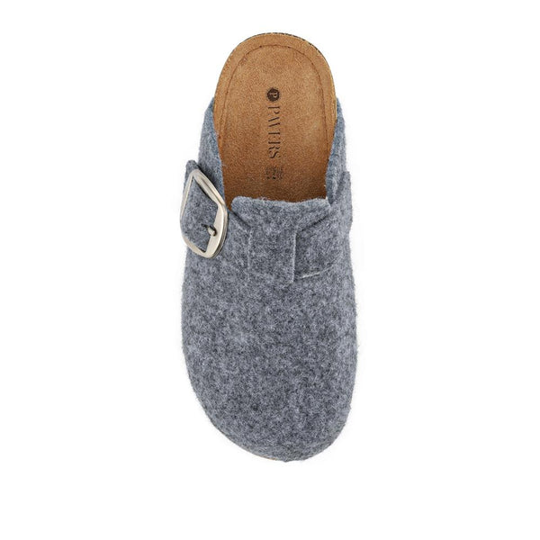 Pavers Faux-Fur Mule Slippers - Grey