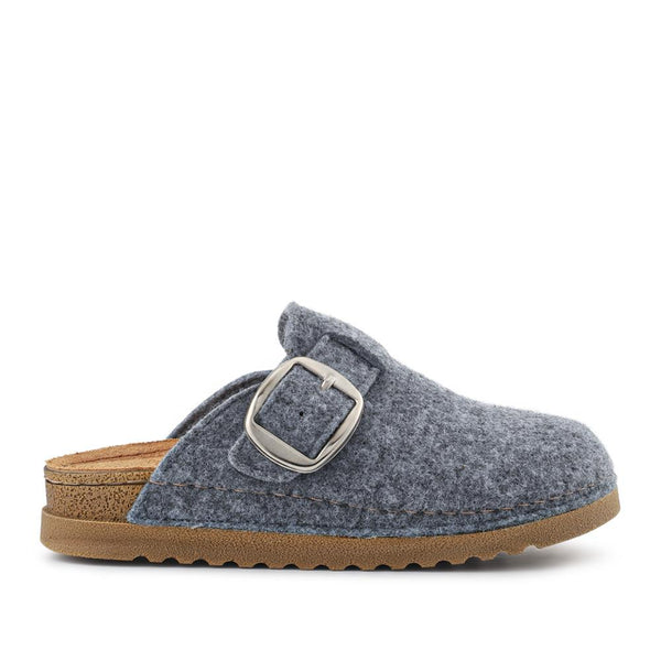 pavers Faux-Fur Mule Slippers - Grey