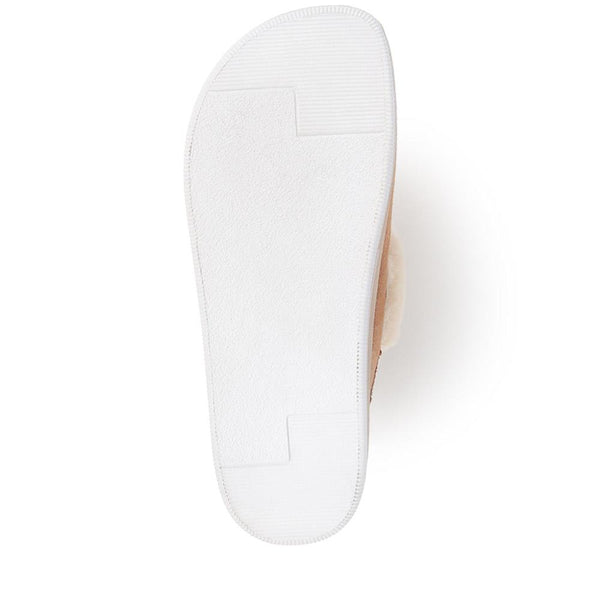 Pavers Faux-Fur Slipper Mules - Camel