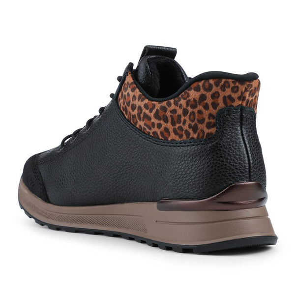 Pavers Faux Leather Zip-Up Trainers - Black